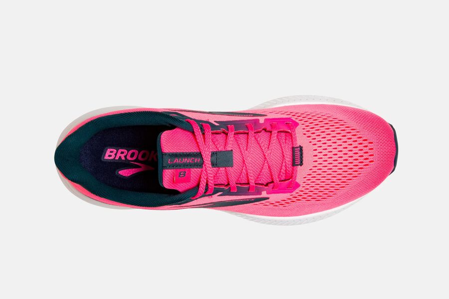 Brooks Launch 8 Road Running Shoes Womens Pink/Navy 473901-UDB